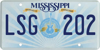 MS license plate LSG202