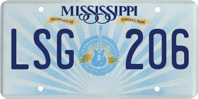 MS license plate LSG206