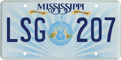 MS license plate LSG207