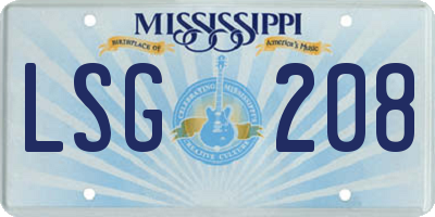 MS license plate LSG208