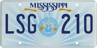 MS license plate LSG210