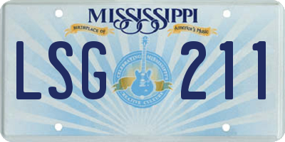 MS license plate LSG211