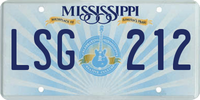 MS license plate LSG212