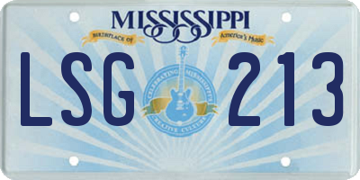 MS license plate LSG213