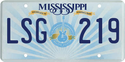 MS license plate LSG219