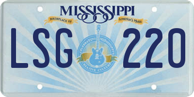 MS license plate LSG220