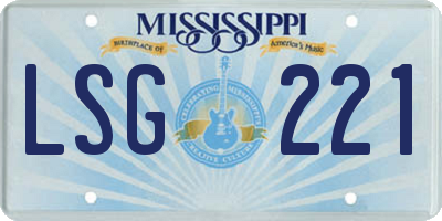 MS license plate LSG221