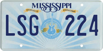 MS license plate LSG224