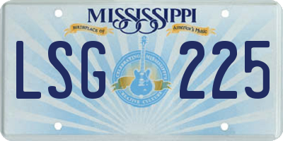 MS license plate LSG225