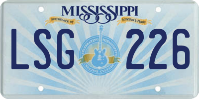 MS license plate LSG226