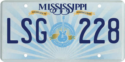 MS license plate LSG228