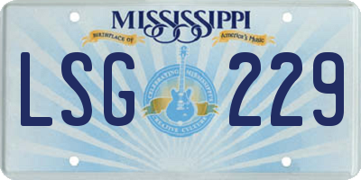 MS license plate LSG229