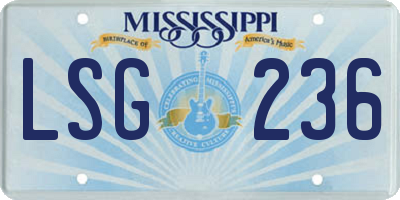 MS license plate LSG236