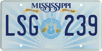 MS license plate LSG239