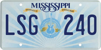 MS license plate LSG240