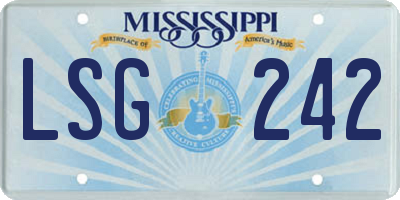 MS license plate LSG242