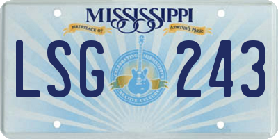MS license plate LSG243