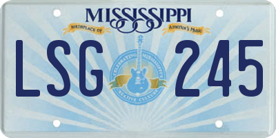 MS license plate LSG245