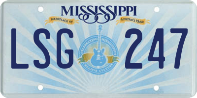 MS license plate LSG247