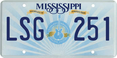 MS license plate LSG251