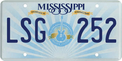 MS license plate LSG252