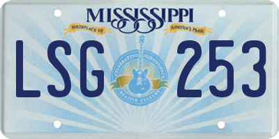 MS license plate LSG253