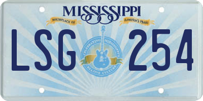 MS license plate LSG254