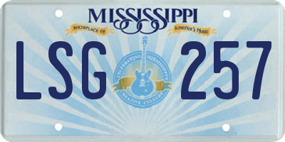MS license plate LSG257