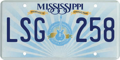 MS license plate LSG258