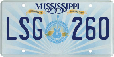 MS license plate LSG260