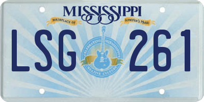 MS license plate LSG261