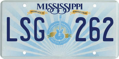 MS license plate LSG262