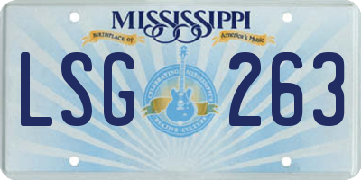 MS license plate LSG263