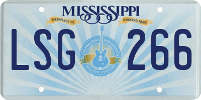 MS license plate LSG266