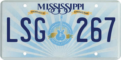 MS license plate LSG267