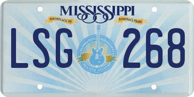MS license plate LSG268