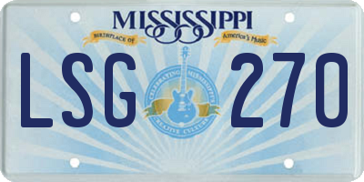MS license plate LSG270