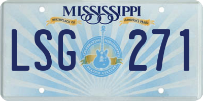 MS license plate LSG271