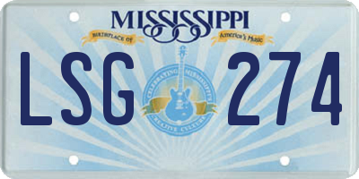 MS license plate LSG274