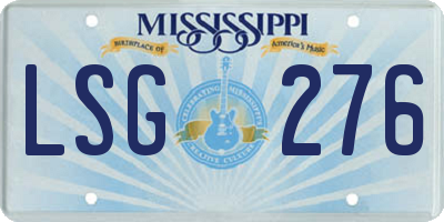 MS license plate LSG276