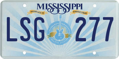 MS license plate LSG277