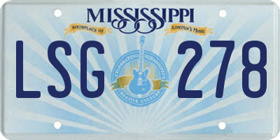 MS license plate LSG278