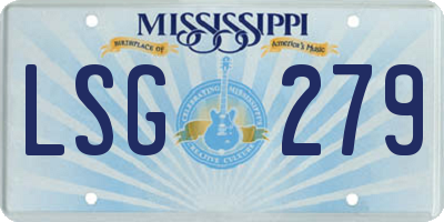 MS license plate LSG279