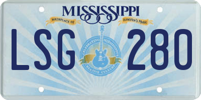 MS license plate LSG280