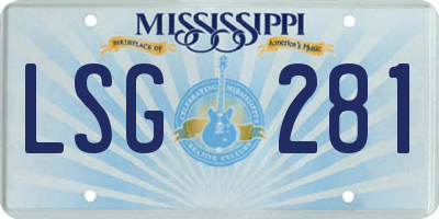 MS license plate LSG281