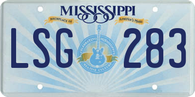 MS license plate LSG283
