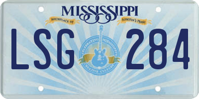 MS license plate LSG284
