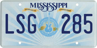 MS license plate LSG285