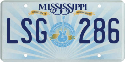 MS license plate LSG286
