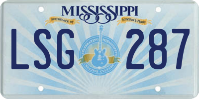 MS license plate LSG287